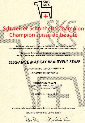 Madgix beautyful staff - NOUVEAU TITRE DE CHAMPION DE SUISSE POUR ELEGANCE !!!